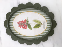 Load image into Gallery viewer, Green Scalloped Frame with Botanical Print
