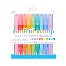 Load image into Gallery viewer, OOLY Confetti Stamp Double-Ended Markers - Set of 9
