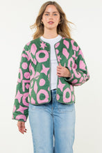 Load image into Gallery viewer, Quilted THML pink and green print jacket
