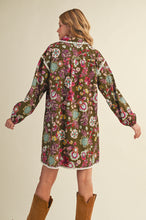 Load image into Gallery viewer, Print Blanket Stitch Buttoned Mini Dress
