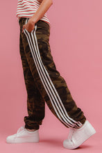 Load image into Gallery viewer, Camo pants with white side stripe
