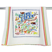 Load image into Gallery viewer, Cat Studio Tea Towel- Great Lakes/ Wisconsin/ UW Wisconsin
