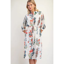 Load image into Gallery viewer, Floral print midi shirt dress
