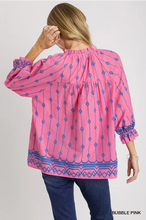 Load image into Gallery viewer, Pink with blue embroidery top
