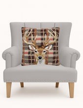 Load image into Gallery viewer, Deer Tartan Hooked Pillow
