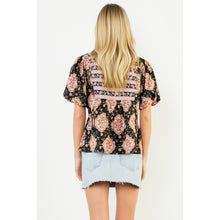 Load image into Gallery viewer, Puff sleeve babydoll floral top
