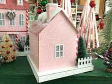 Load image into Gallery viewer, Lighted Pink “Putz” House- Medium
