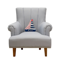 Load image into Gallery viewer, Shaped Sailboat Hooked Pillow
