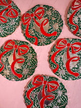Load image into Gallery viewer, Vintage Christmas Bow Coasters S/6
