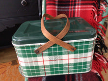 Load image into Gallery viewer, Vintage plaid picnic tin
