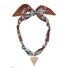 Load image into Gallery viewer, Scarf necklace with charm
