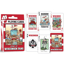 Load image into Gallery viewer, Wisconsin Badgers Fan Deck Playing Cards
