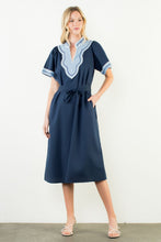 Load image into Gallery viewer, The Heather- Blue Dress with Contrasting Detail THML
