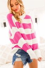 Load image into Gallery viewer, Color Block mock neck knit sweater
