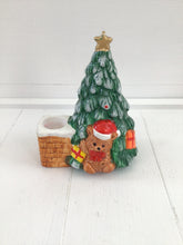 Load image into Gallery viewer, Vintage Christmas Tree with Bear candle holder
