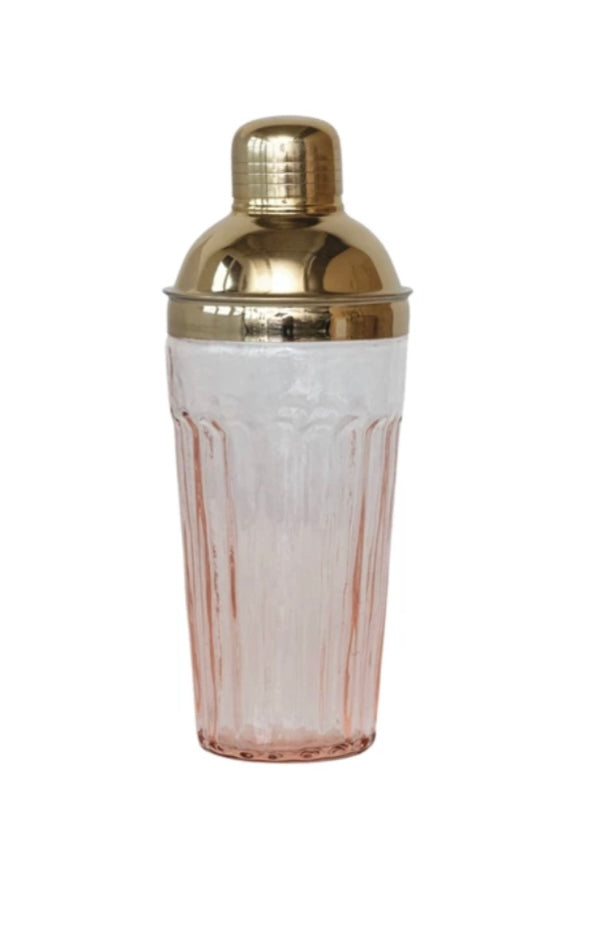 Pink & Gold 20oz Glass Shaker