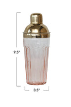 Load image into Gallery viewer, Pink &amp; Gold 20oz Glass Shaker
