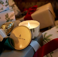 Load image into Gallery viewer, Frasier Fir 6.5 oz Candle Tin with Gold Lid
