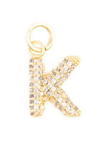 Load image into Gallery viewer, Charm Bar-  Initial Gold Rhinestone Charm
