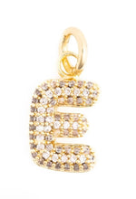 Load image into Gallery viewer, Charm Bar-  Initial Gold Rhinestone Charm
