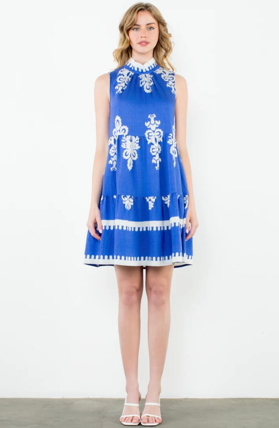 THML Blue Tiered Dress