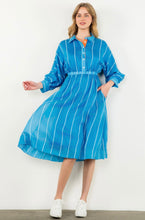 Load image into Gallery viewer, THML Blue Striped Collared Dress

