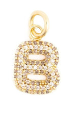 Load image into Gallery viewer, Charm Bar-  Initial Gold Rhinestone Charm
