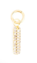 Load image into Gallery viewer, Charm Bar-  Initial Gold Rhinestone Charm
