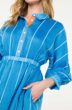 Load image into Gallery viewer, THML Blue Striped Collared Dress
