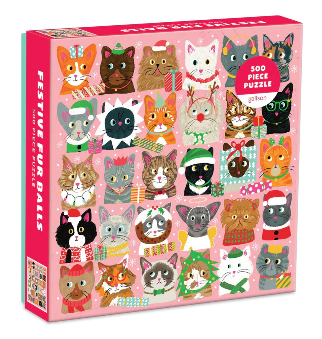 Festive Fur Balls 500 piece puzzle