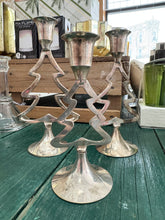 Load image into Gallery viewer, Set of 3 Vintage Silver Tree Candlesticks
