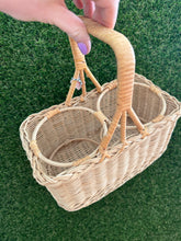 Load image into Gallery viewer, Vintage Wicker Drink Caddy
