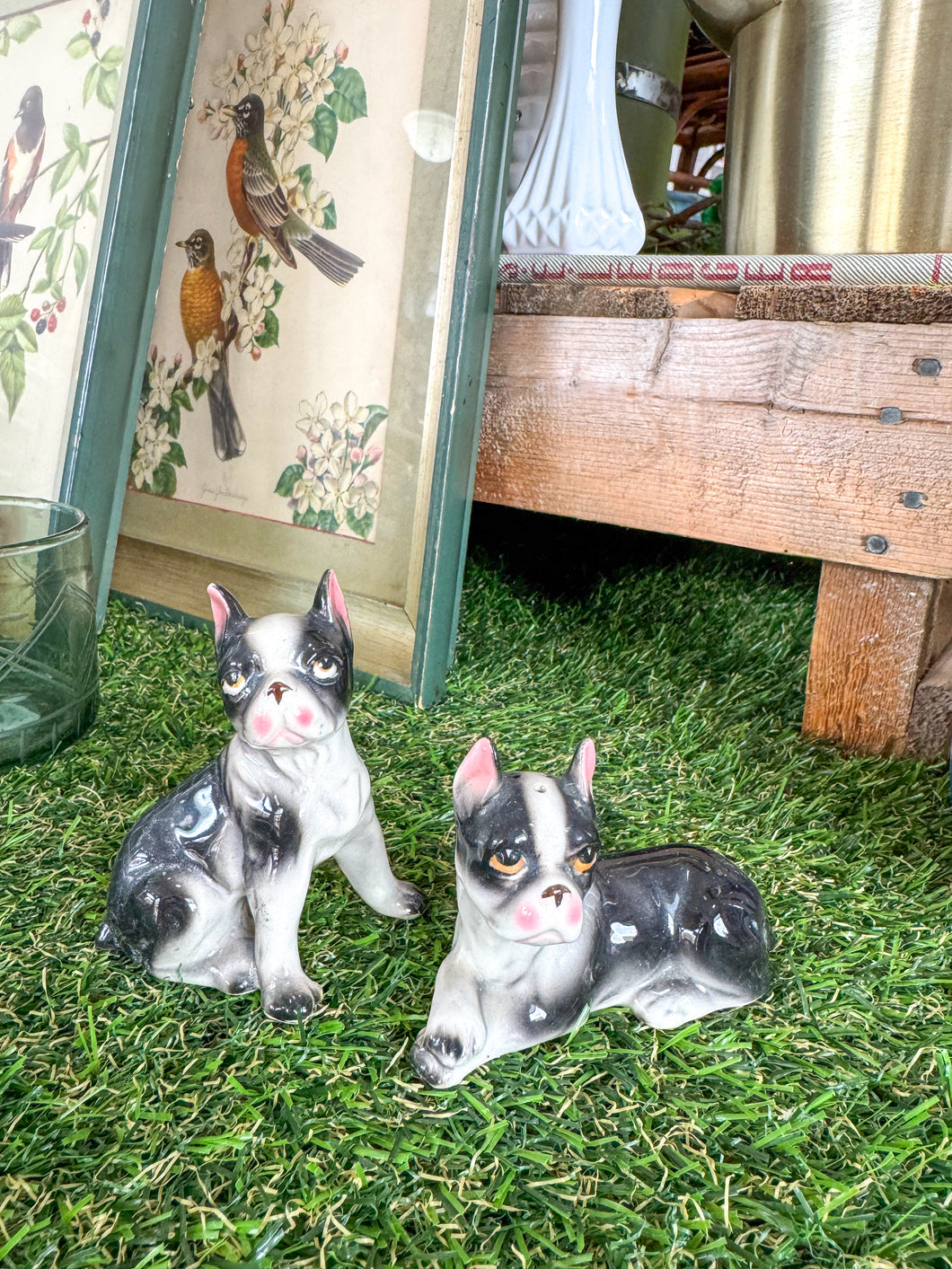 Vintage Boston Terrier S&P Shakers