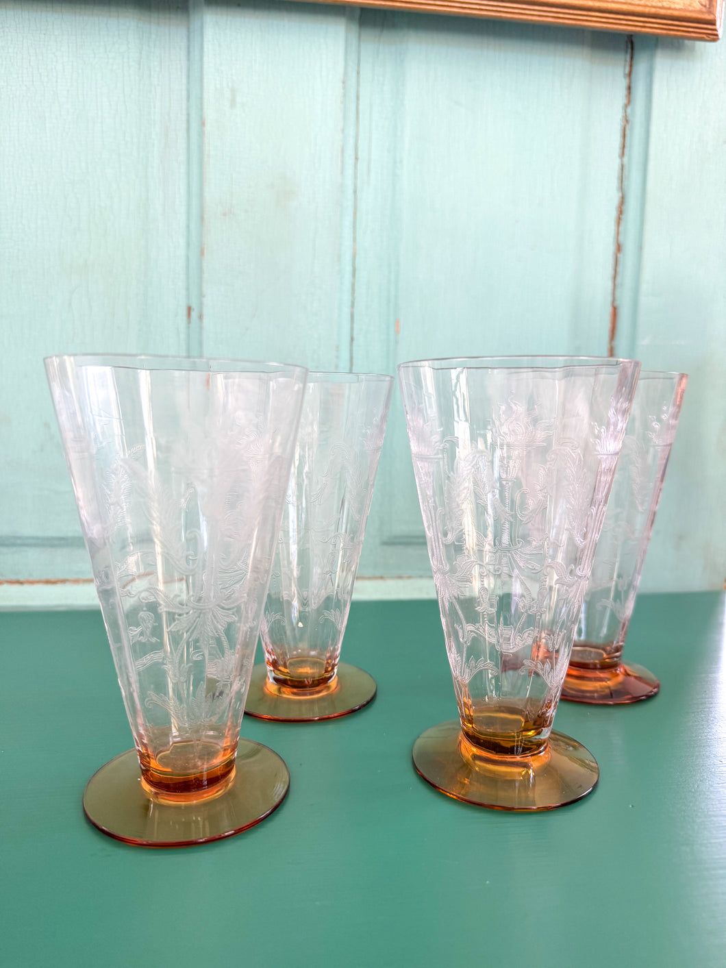 Vintage set of 4 Tiffin-Franciscan Julia Glasses