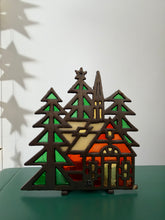 Load image into Gallery viewer, Vintage Stained Glass Christmas Candleholder
