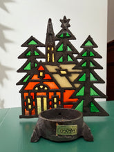 Load image into Gallery viewer, Vintage Stained Glass Christmas Candleholder

