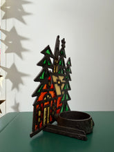 Load image into Gallery viewer, Vintage Stained Glass Christmas Candleholder
