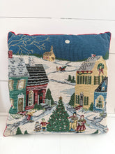 Load image into Gallery viewer, Vintage Christmas Village Pillow
