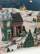 Load image into Gallery viewer, Vintage Christmas Village Pillow
