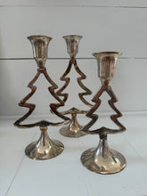 Load image into Gallery viewer, Vintage Christmas Tree Candlesticks S/3
