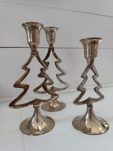Load image into Gallery viewer, Vintage Christmas Tree Candlesticks S/3
