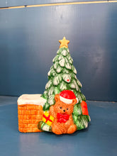 Load image into Gallery viewer, Vintage Christmas Tree with Bear candle holder
