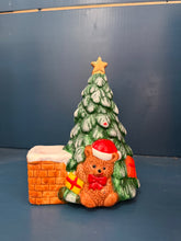 Load image into Gallery viewer, Vintage Christmas Tree with Bear candle holder
