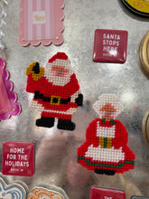 Load image into Gallery viewer, Vintage Cross-stitch Mr. &amp; Mrs. Clause Magnets
