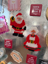 Load image into Gallery viewer, Vintage Cross-stitch Mr. &amp; Mrs. Clause Magnets
