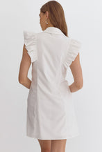 Load image into Gallery viewer, Off White Button Up Tie Dress

