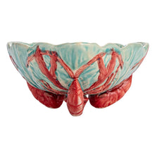 Load image into Gallery viewer, Stoneware Footed Bowl w/ Lobsters
