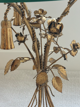 Load image into Gallery viewer, Vintage Italian Gilt Metal Flower &amp; Tassel Side Table
