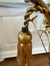 Load image into Gallery viewer, Vintage Italian Gilt Metal Flower &amp; Tassel Side Table
