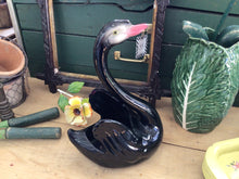 Load image into Gallery viewer, Vintage black Swan planter
